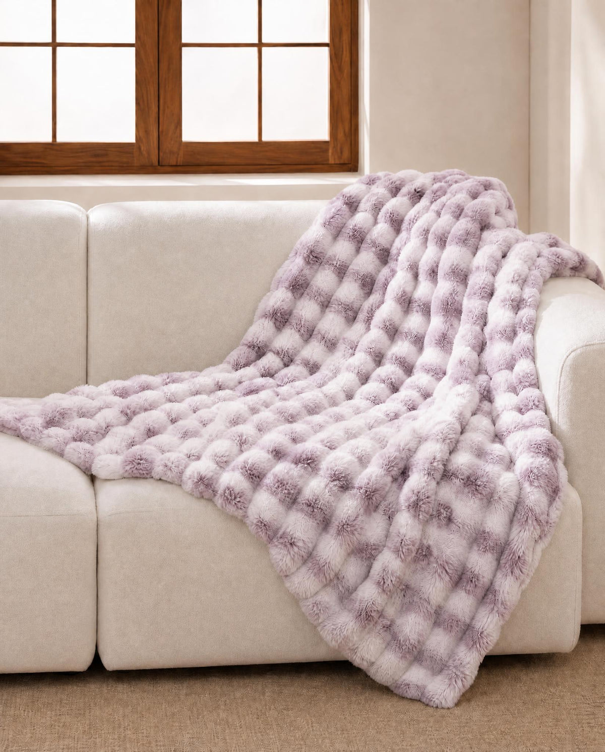 Ćebe Bubble Pink - Bela 150x200cm