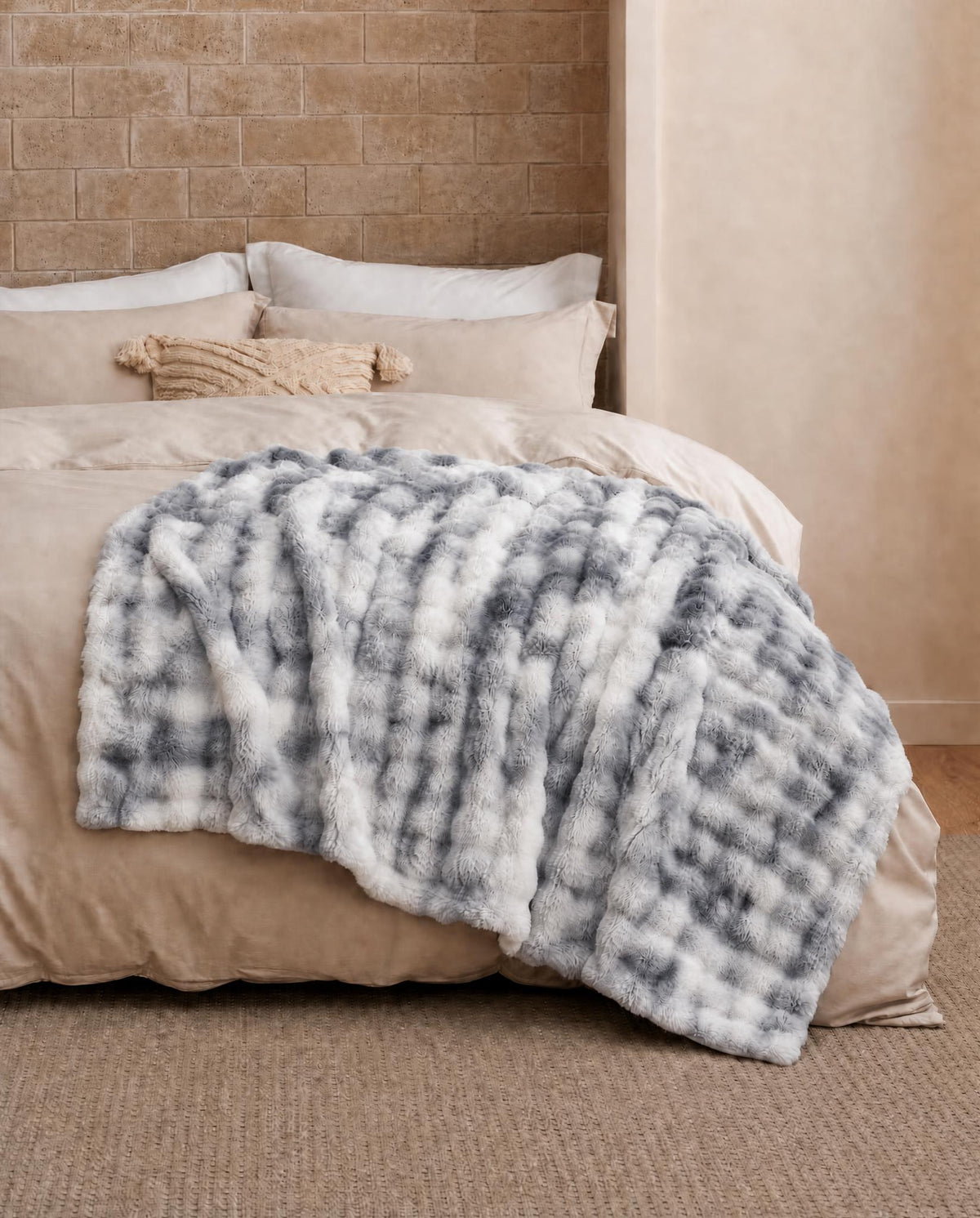 Ćebe Bubble Sivo - Bela 200x220cm