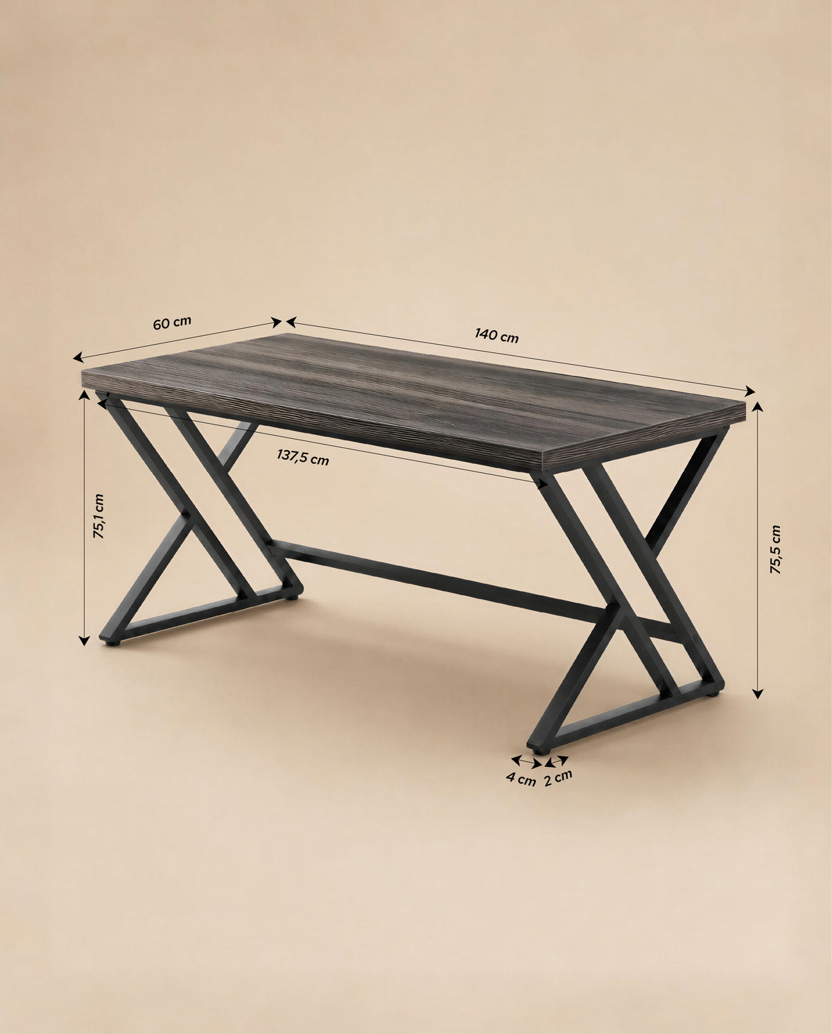 Radni Sto Slate - Tamno Braon